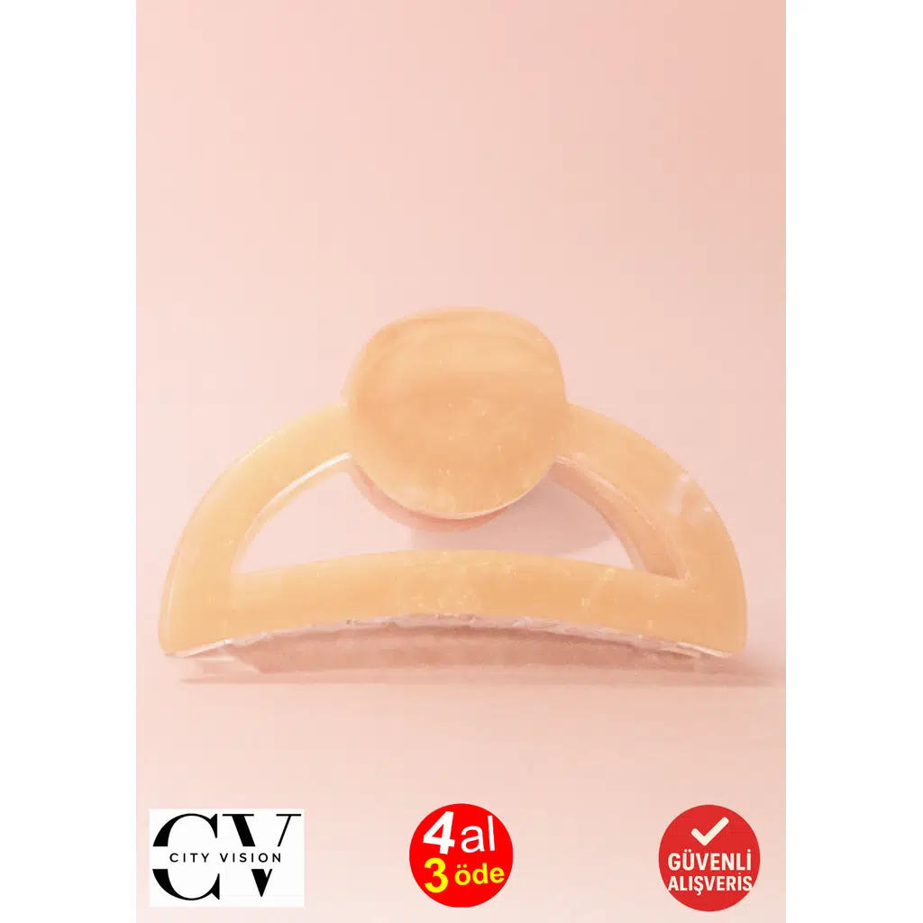 Sarı Parıltılı Oval Model Asetat Mandal Saç Tokası 9 cm – Şık ve Dayanıklı 