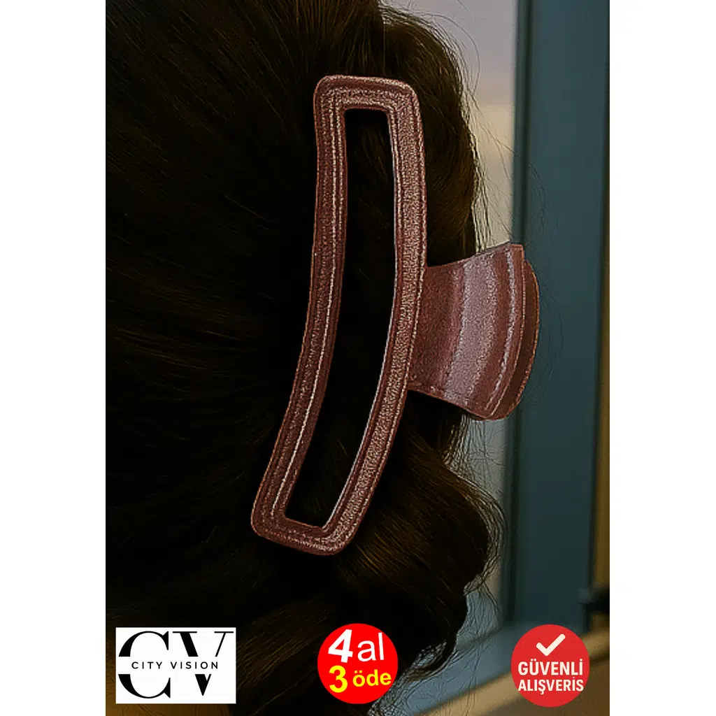 Simli Gül Kurusu Renk Eliptik Model Mandal Toka 11 cm - Şık ve Dayanıklı