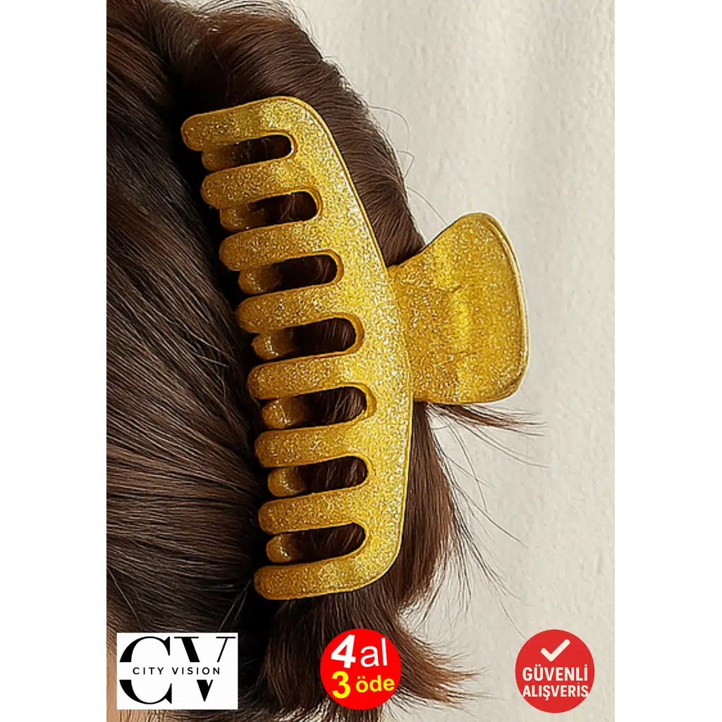 Simli Hardal Renk Tırmık Model Mandal Toka 11 cm - Şık ve Dayanıklı