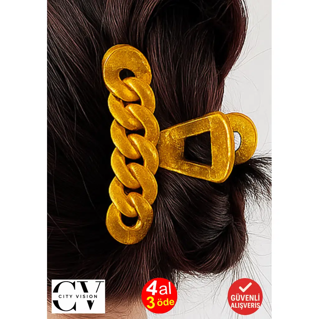 Simli Hardal Renk Zincir Model Mandal Toka 11 cm - Şık ve Dayanıklı