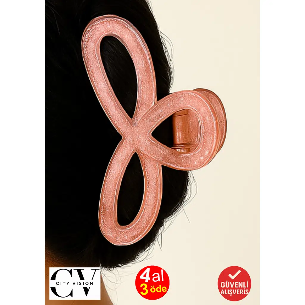 Simli Pudra Pembe Renk Kurdele Model Mandal Toka 11 cm - Şık ve Dayanıklı