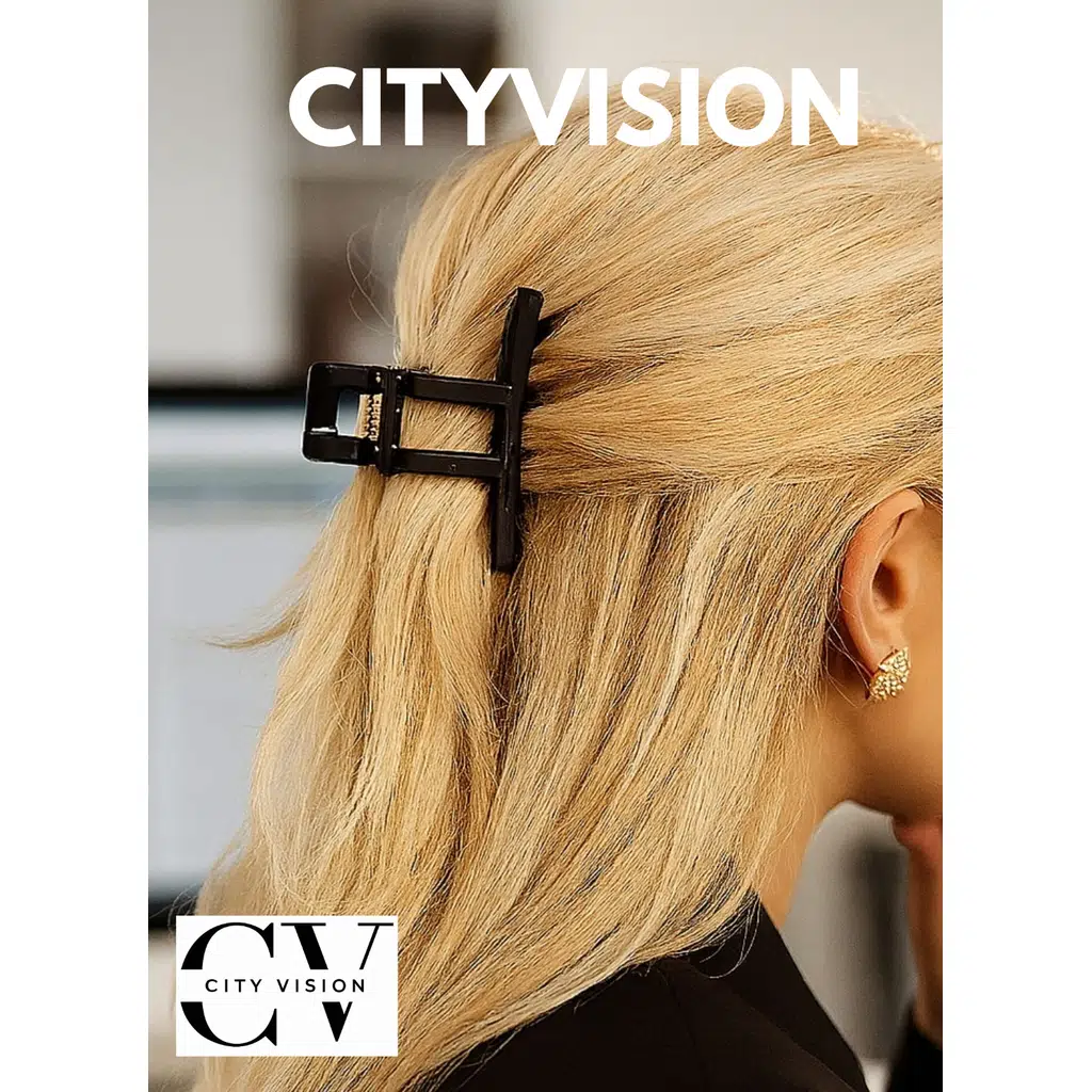 Siyah Modern Mandal Saç Tokası 1 Adet– Günlük Kullanımına Uygun