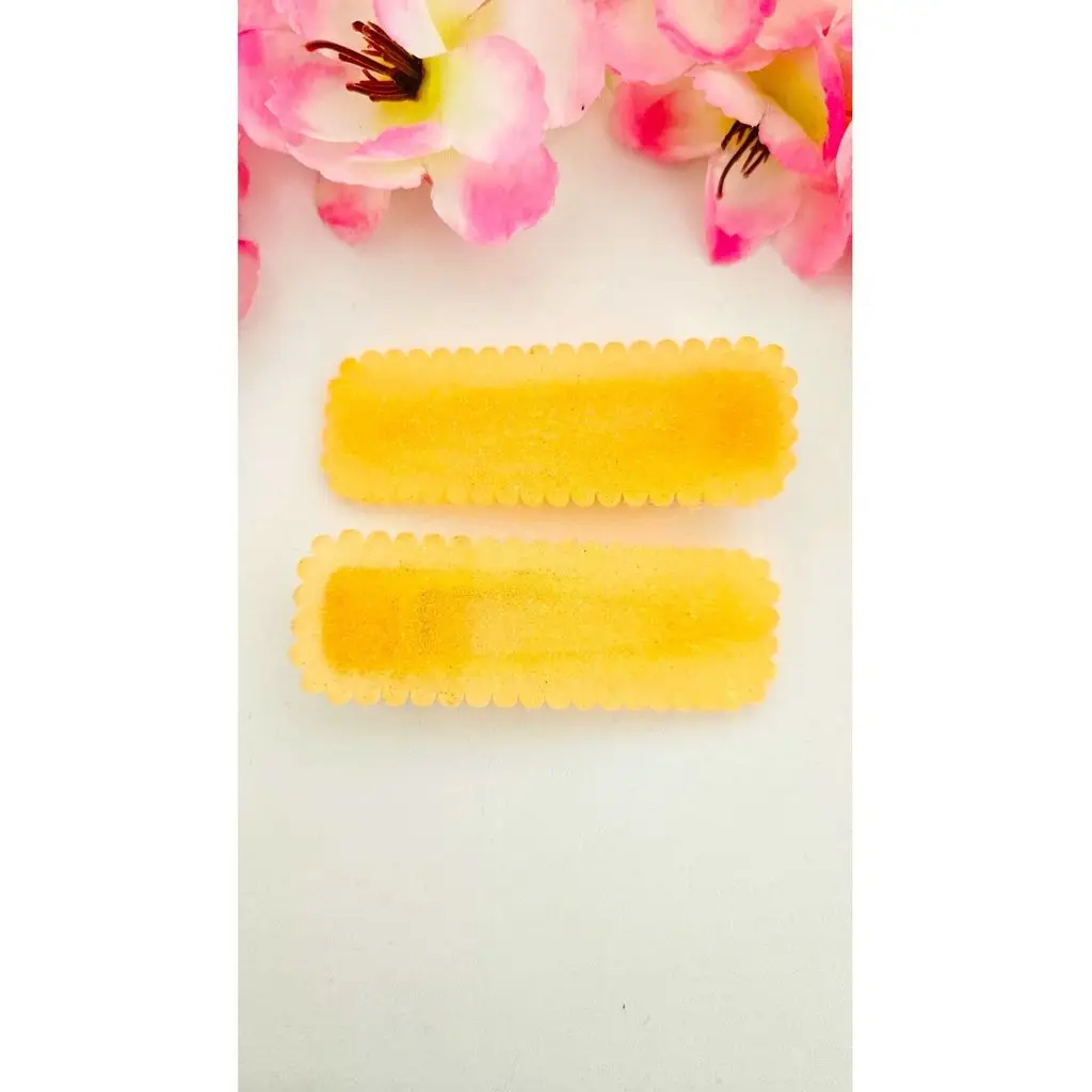 Tırtıklı Yan Toka Turuncu Renk 7 cm