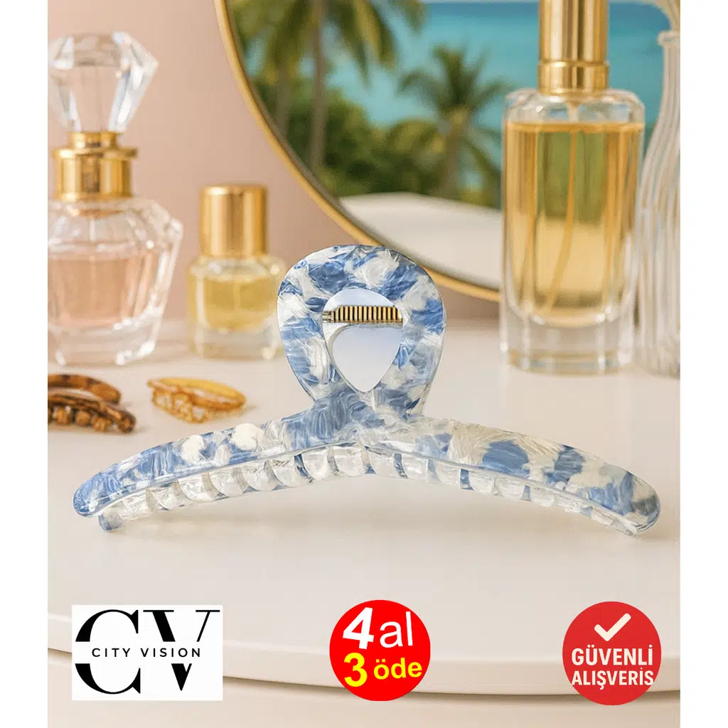 Turkuaz Degrade Renk 13 cm Mandal Toka