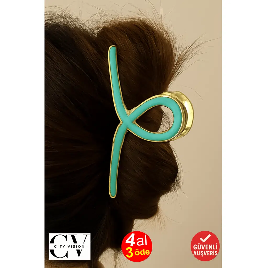 Turkuaz Renk Altın Metal Mandal Toka 11 cm Büyük Boy – Güçlü ve Şık